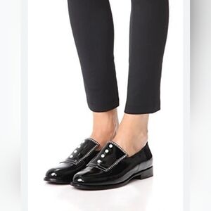 Opening Ceremony Patent Leather Oxfords Faux Pearl Accents
